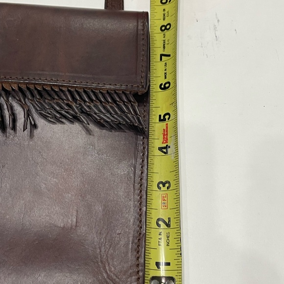 Neiman Marcus Dark Brown Leather Messenger Bag. Crossbody. Italy. Pre-owned - Picture 7 of 11